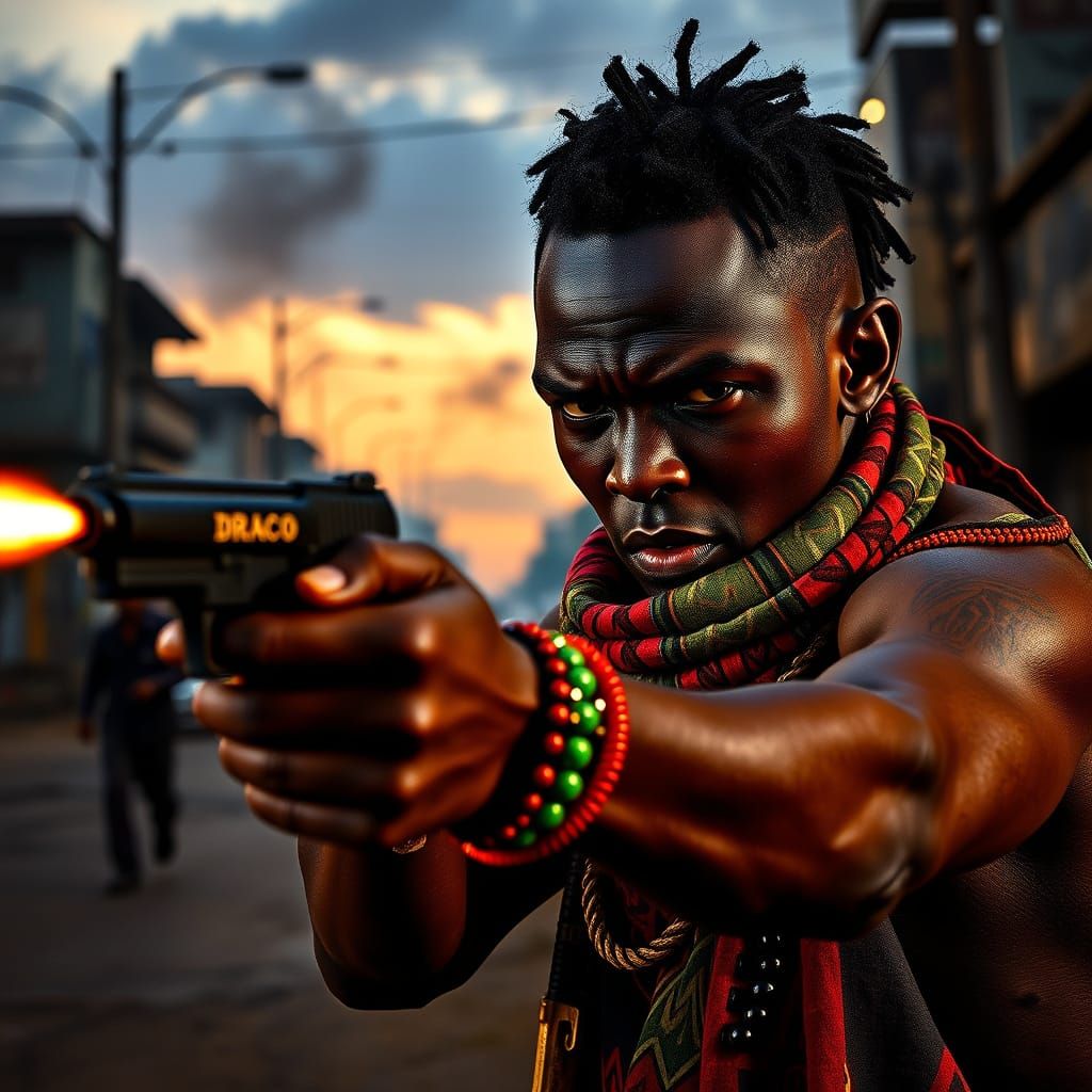 Kenyan Youth Fires Draco Pistol in Cinematic Style