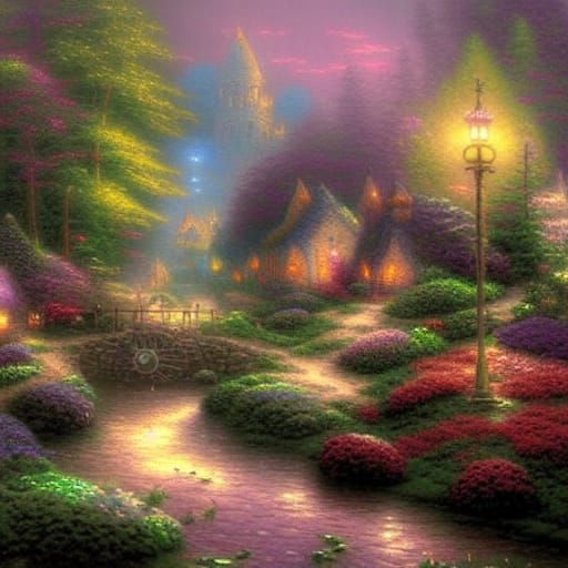 Ethereal Fairy Town in Hyperdetailed Fantasy Style