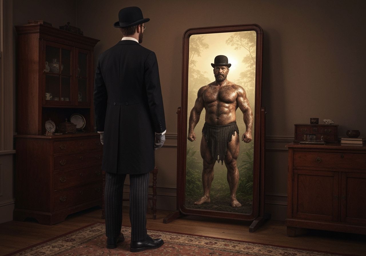 Edwardian Gentleman's Savage Reflection