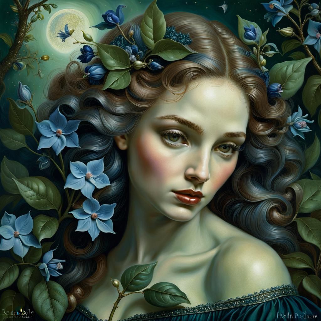 Renaissance Witch in Enchanted Flower Garden