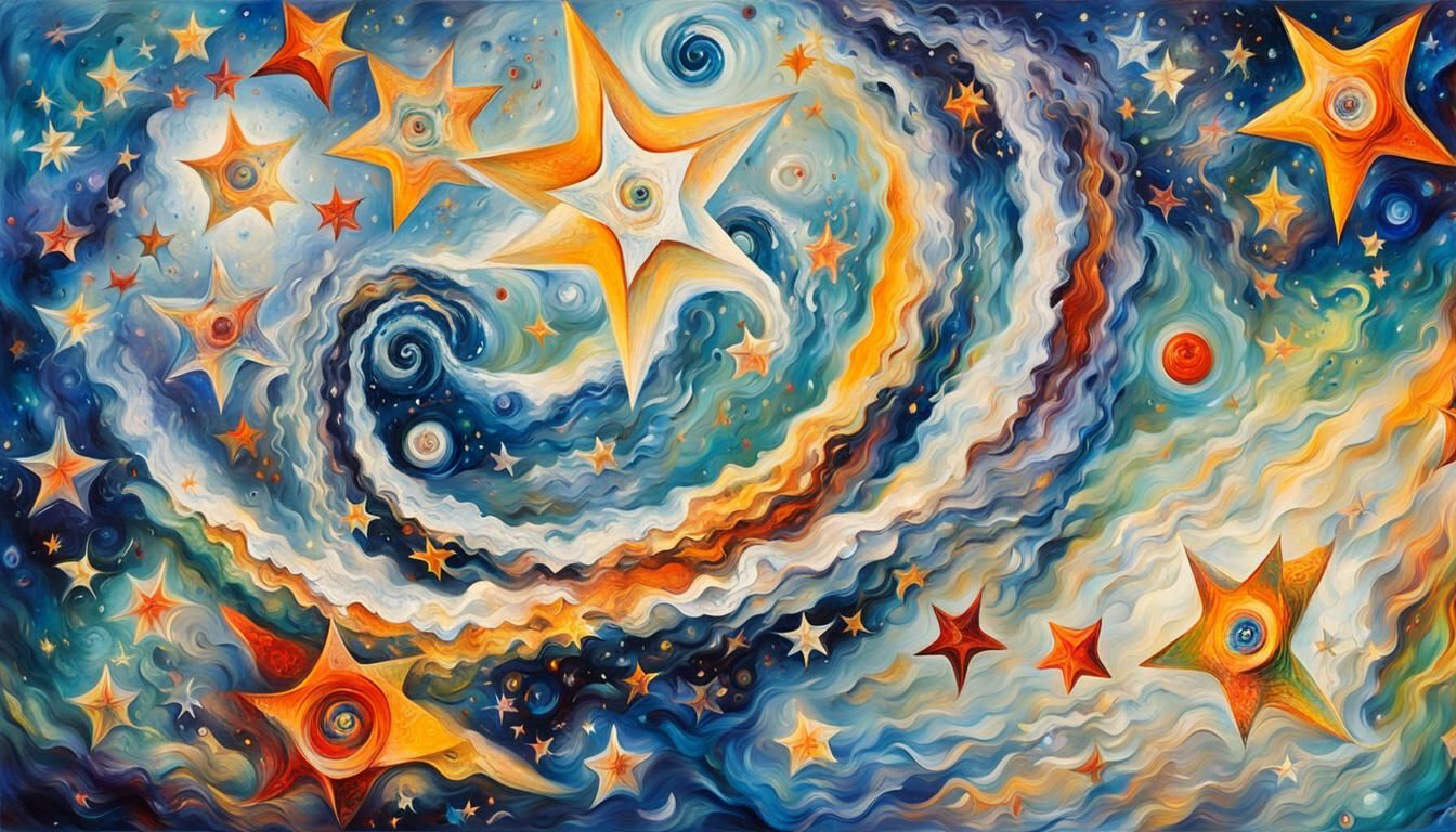 Luminous Star Clusters in Abstract Expressionist Style