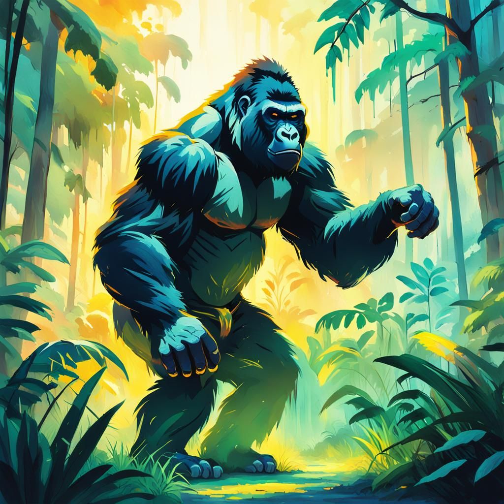 Gorilla Dance Lesson in Fauvist Jungle