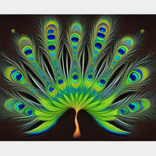 Fractal Peacock Feathers in Comic Book Art