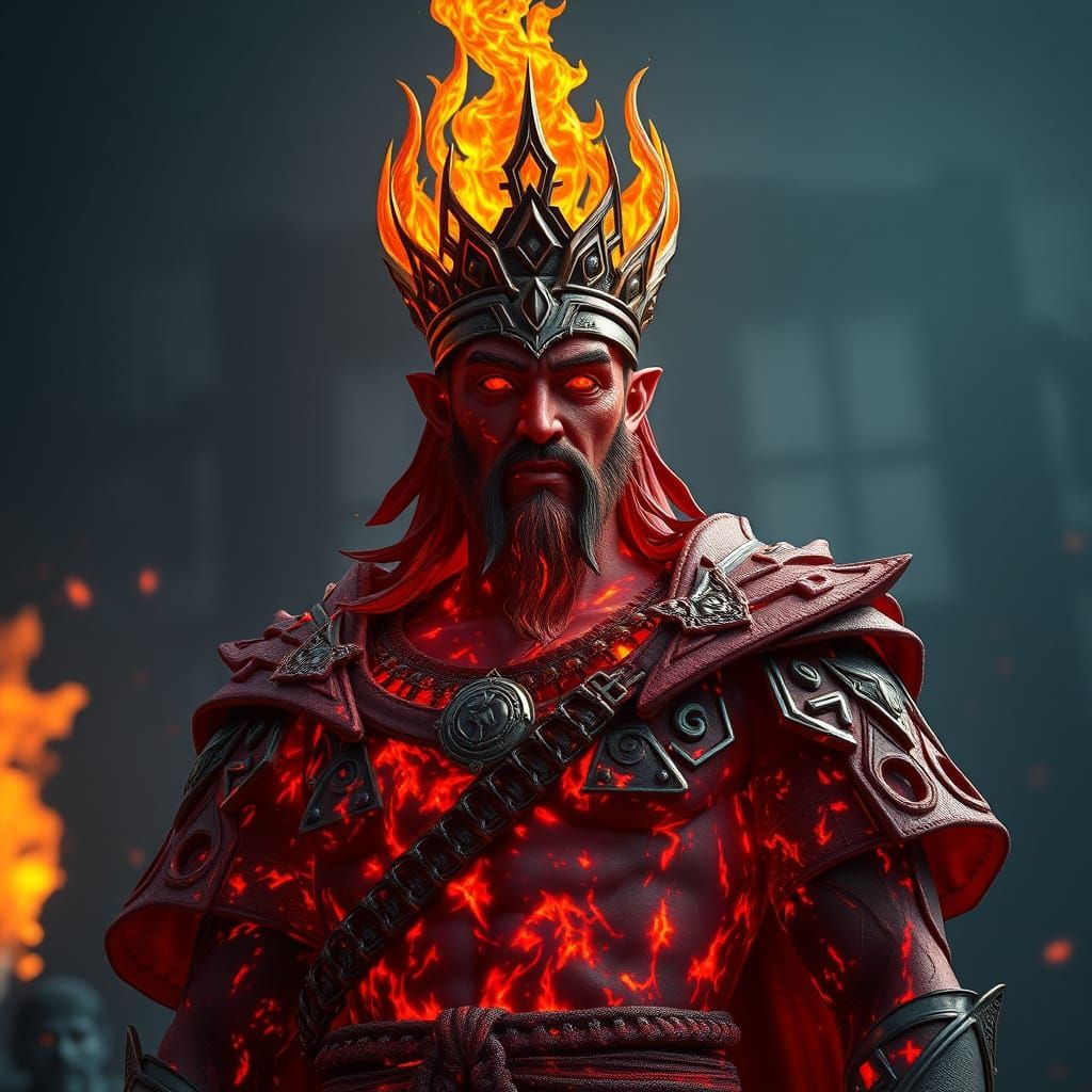 Iranian Fire God Atar in Hyper-Realistic 3D Rendering