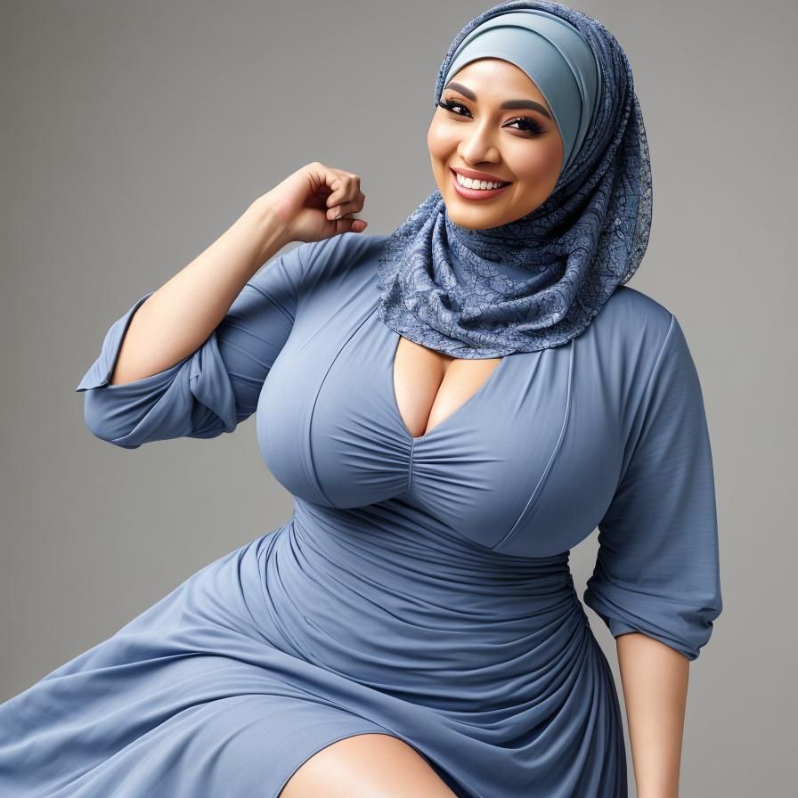 Smiling Hijab Woman in Dress, High Quality Portrait
