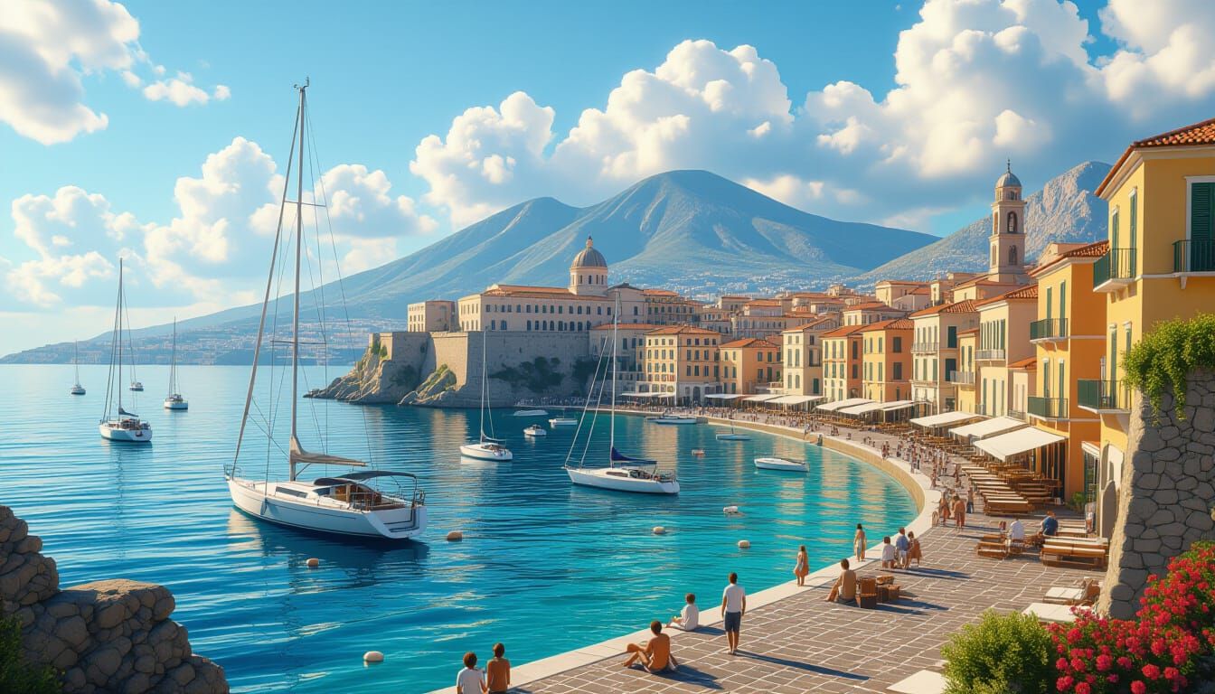 Napoli Coastline: A Photorealistic Mediterranean Seascape