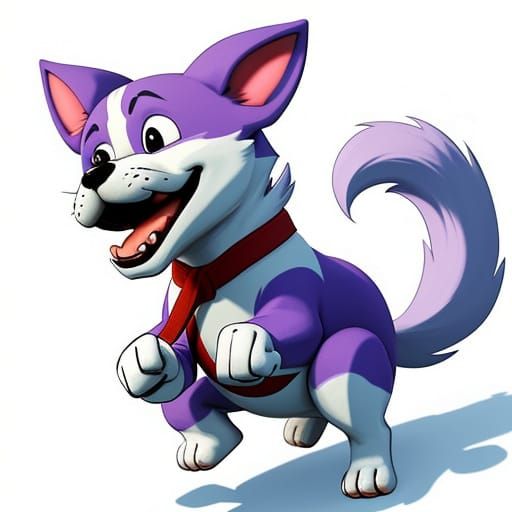 Cartoon Dog Doing Karate in Bright Colors