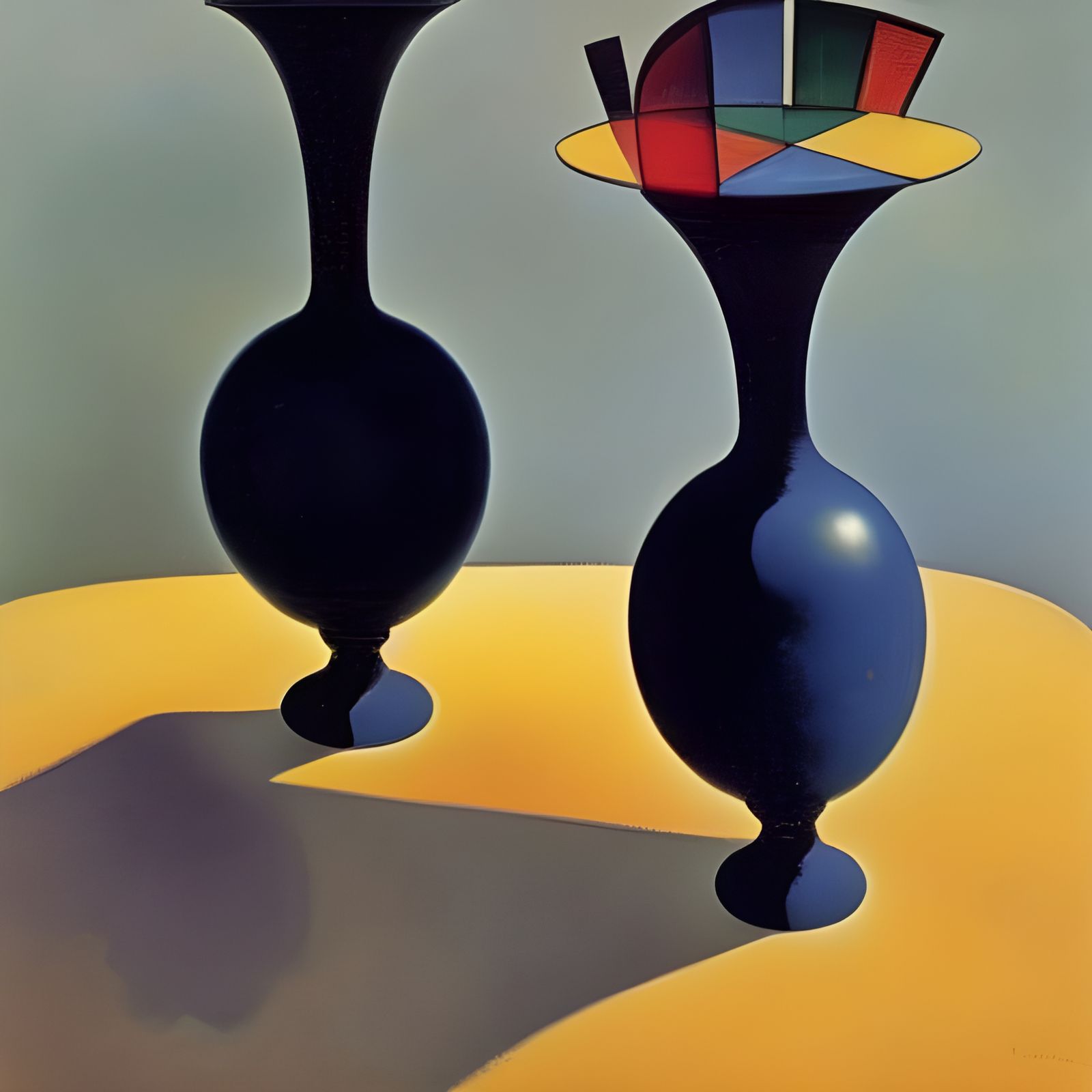 Vases in the Style of Kandinsky and Aivazovsky