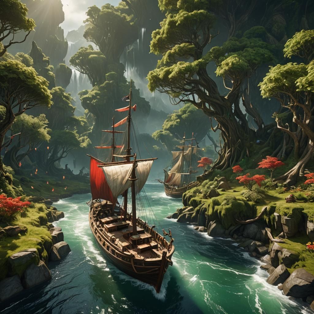 Epic 3D World on a Boat in Stormy Seas