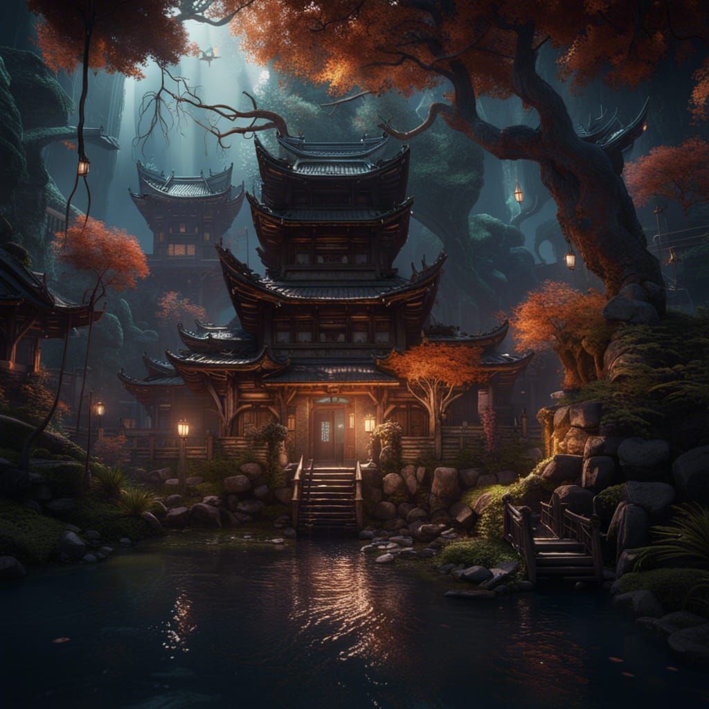 Kokushibo Fantasy Concept Art in Deep Color