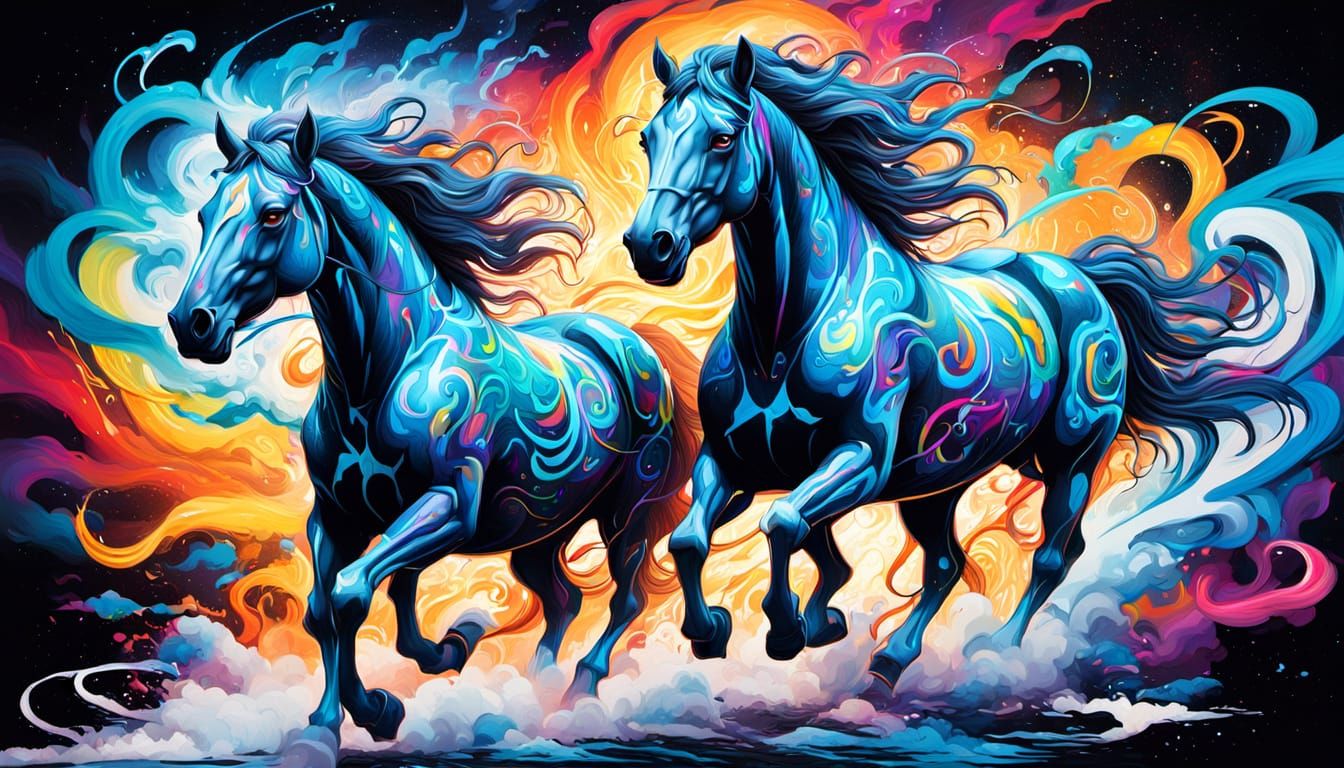 Queen of Light's Cosmic Chariot: Graffiti Art