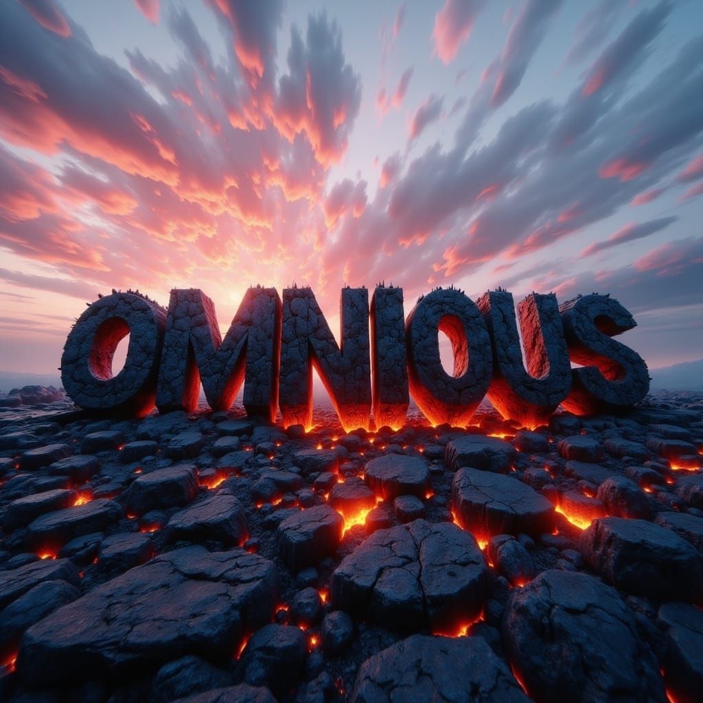 Molten Lava Rock Carving of OMNIOUS