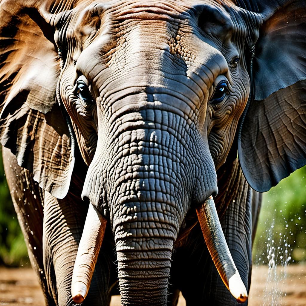 Elephant Cools Off: Professional Wildlife Portrait