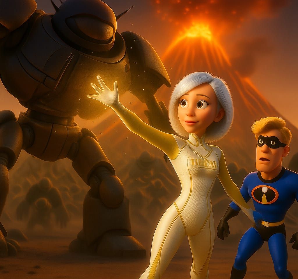 Mirage Destroys Omnidroids in Golden Hour Photo