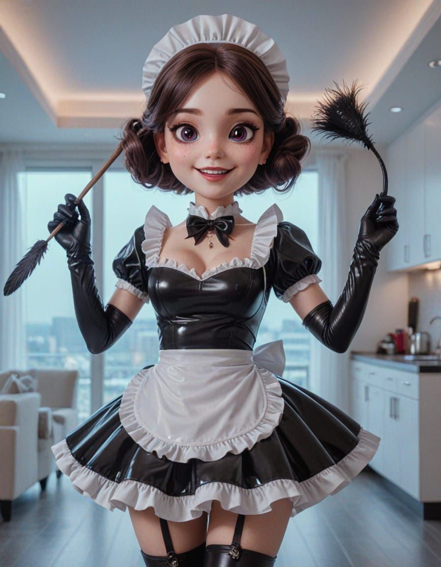 Interdimensional Maid in Latex, a Digital Art Masterpiece
