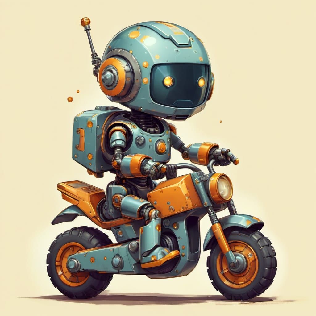 Whimsical Robot Biker Learns to Ride