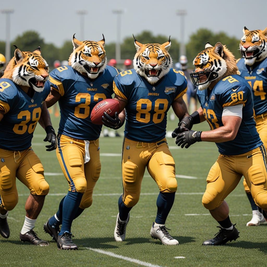 Lynxes playing in a American football