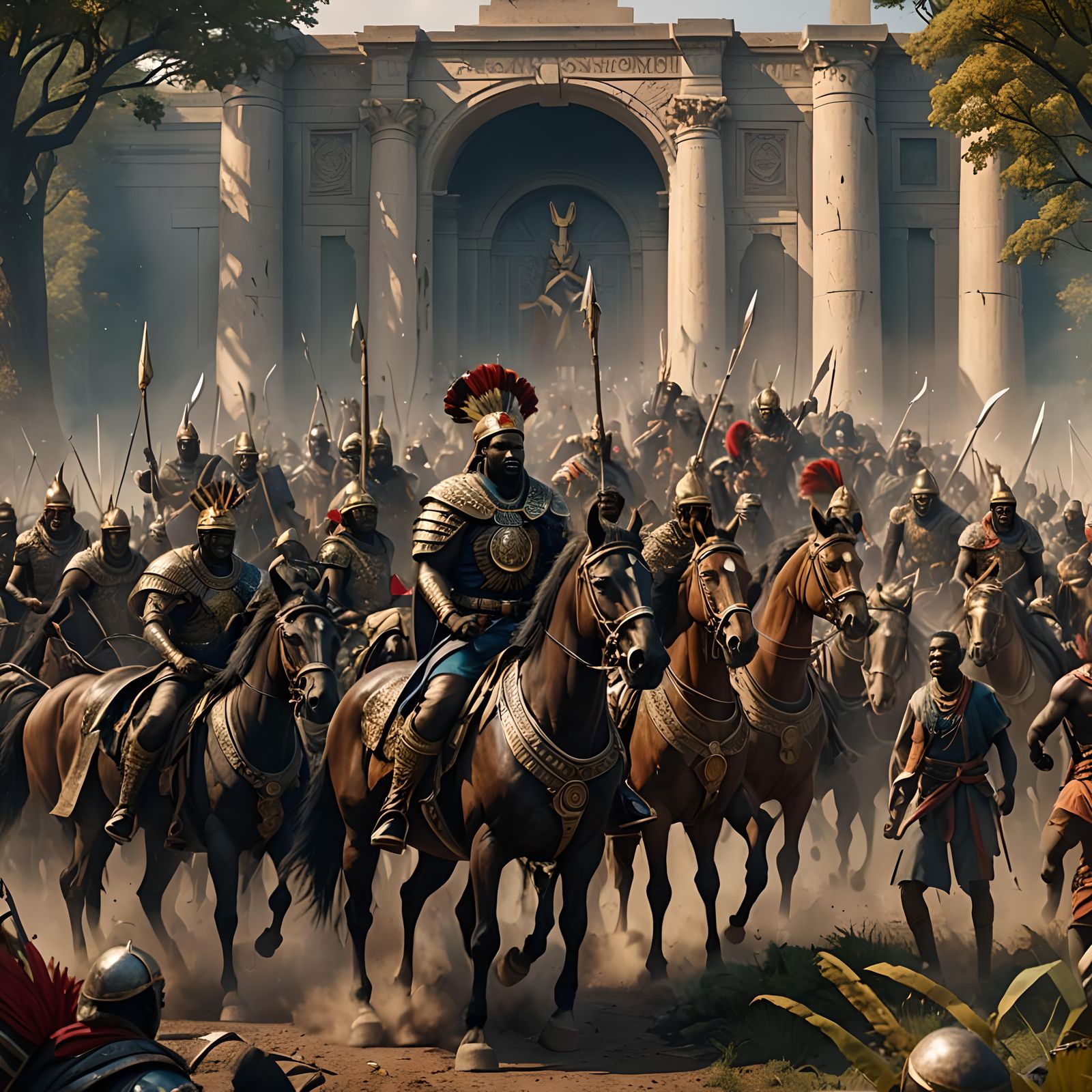 African King Enters Washington D.C. in Matte Painting