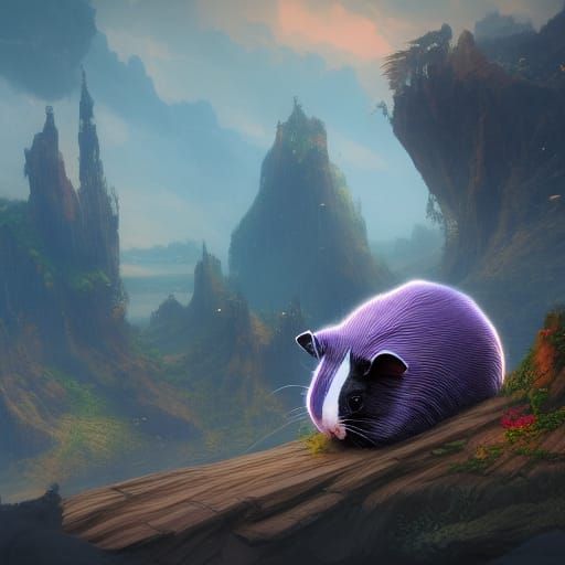 Fantastical Guinea Pig Concept Art in Deep Color