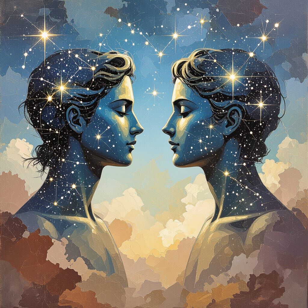 Gemini Zodiac Twins Constellations Fantasy Art