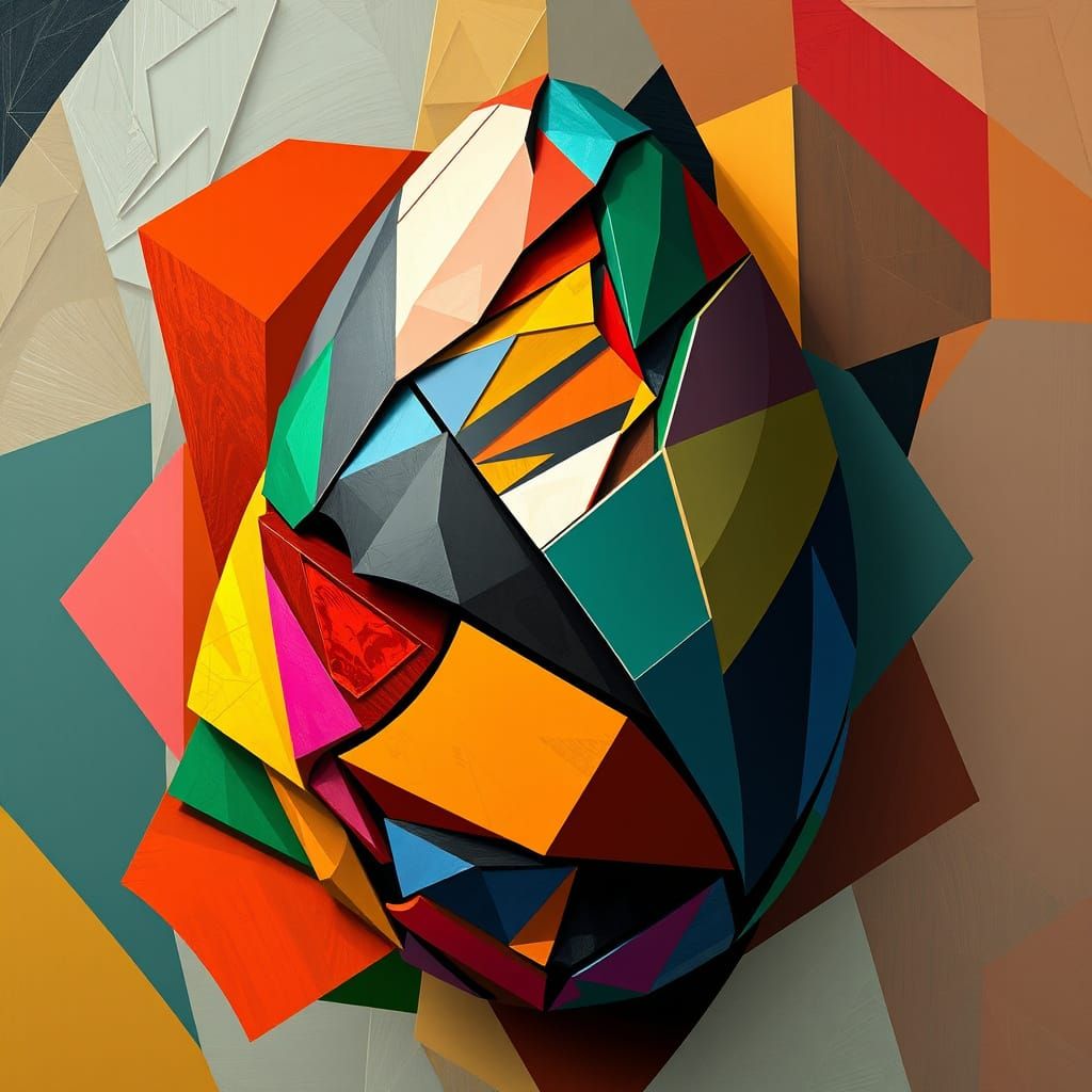 Cubist Egg Art with Neo-Cubist Twist