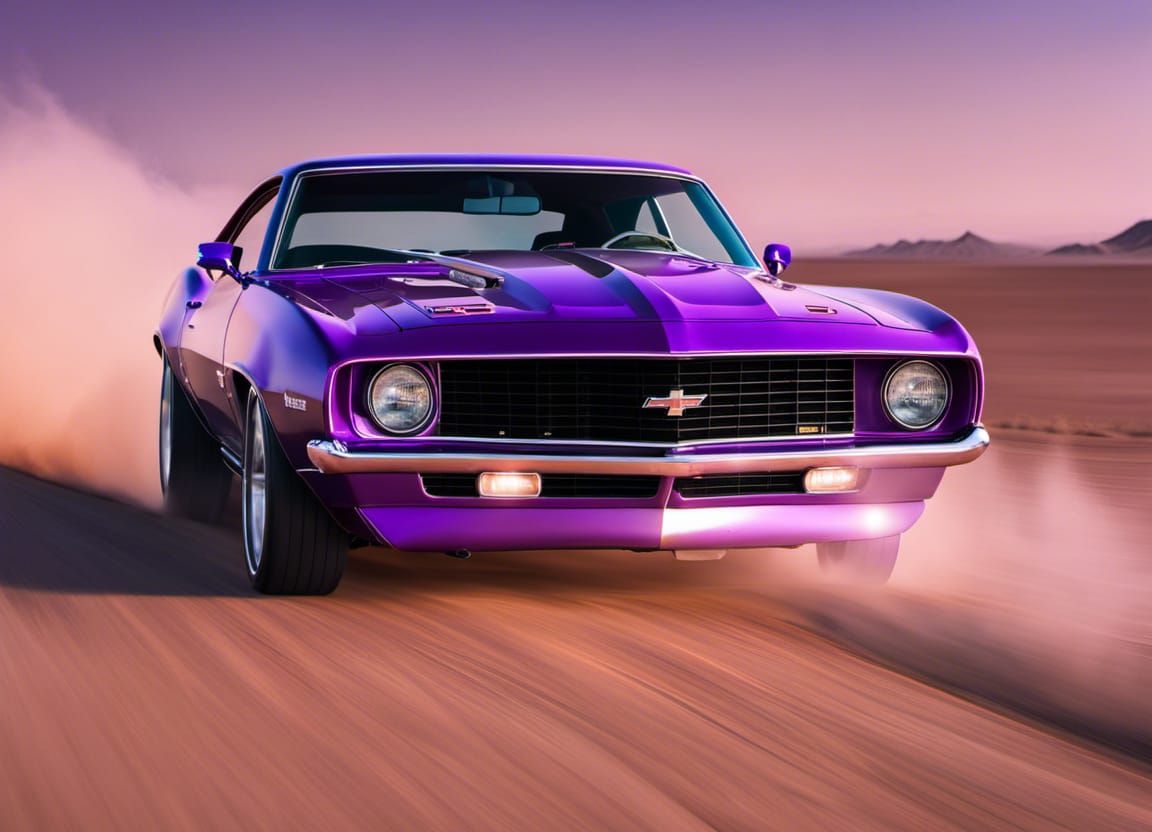 1969 Chevy Camaro speeding throught the desert
