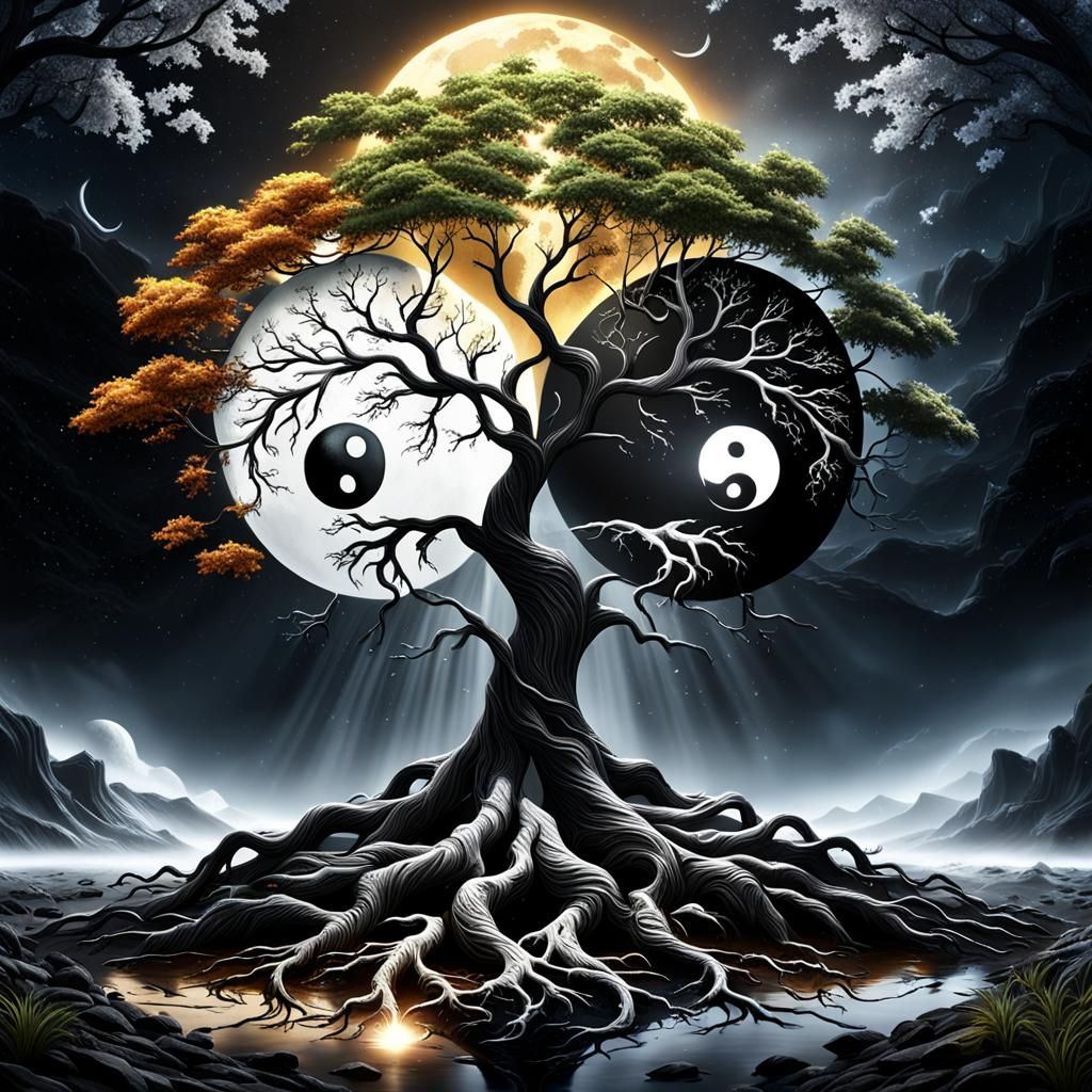 Yin Yang Tree: Black and White Duality