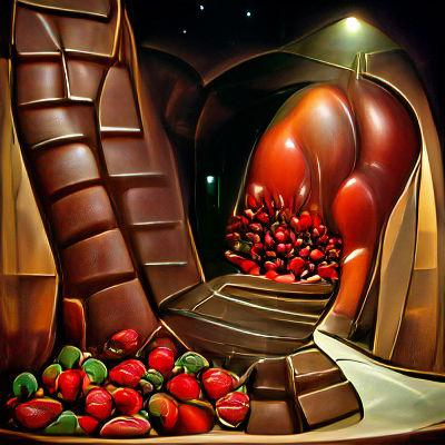 Chocolate Realm Entrance as a Dinotopian Painting