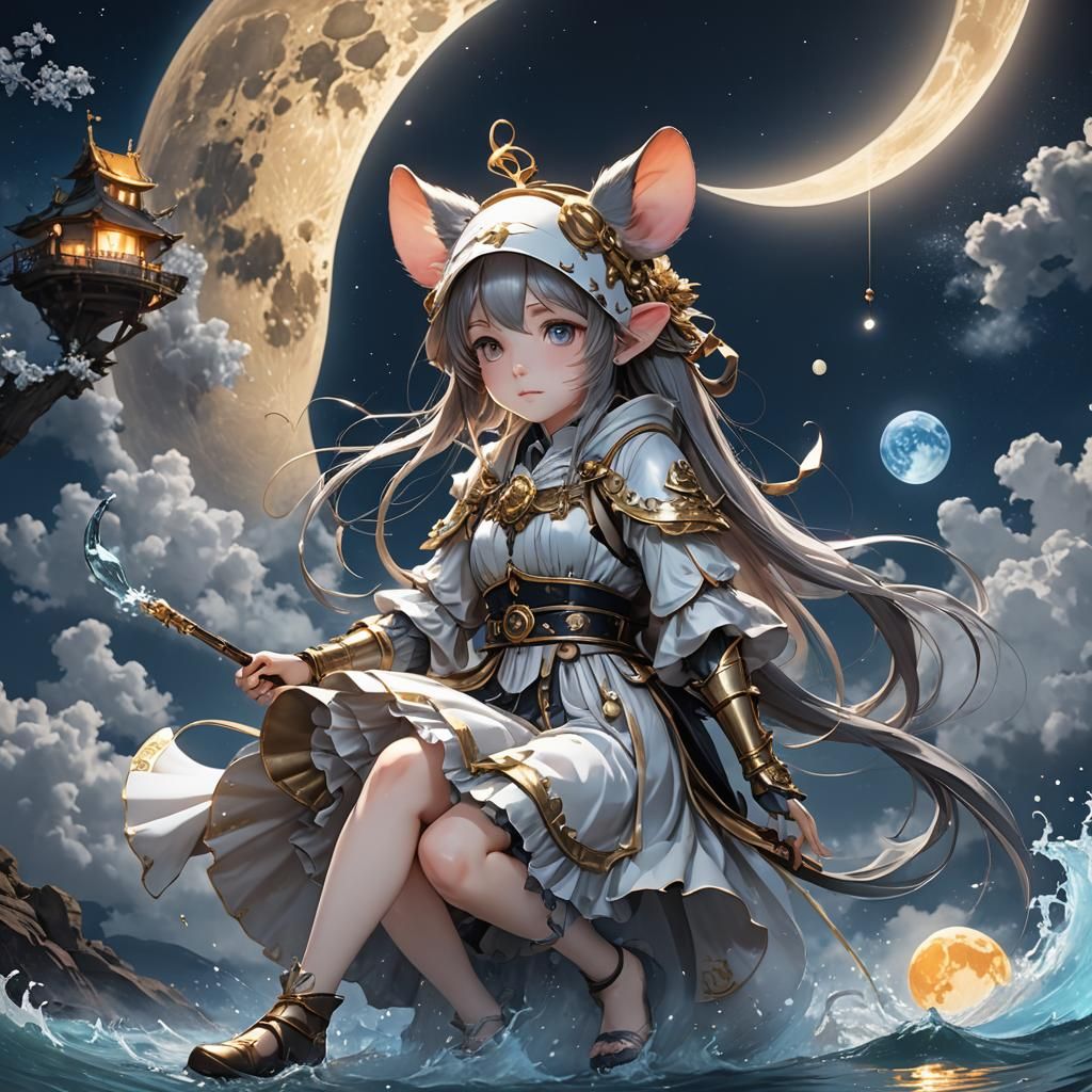 Mouse on the Moon: Anime-Inspired 3D Art