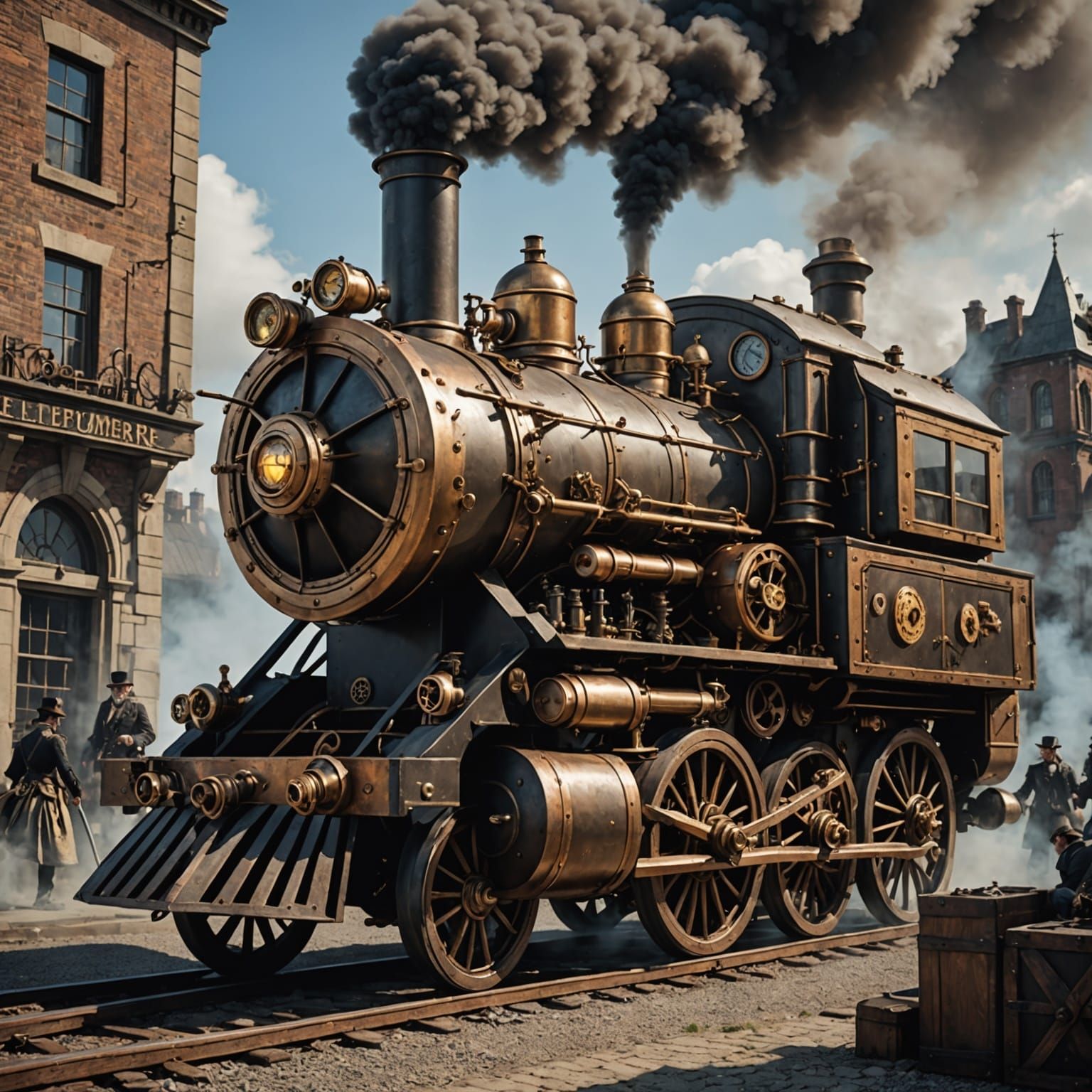 Steampunk Engine Illustration