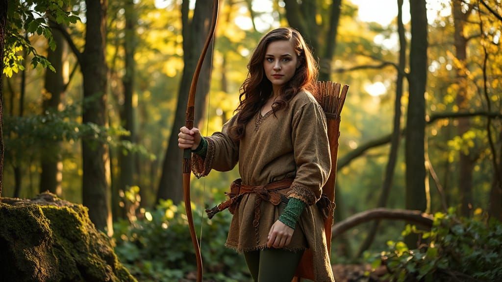 Confident Diana the Huntress in Earth-Toned Armor, Narnia St...