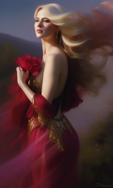 Confident Blonde Woman Captured in an Ethereal Portrait