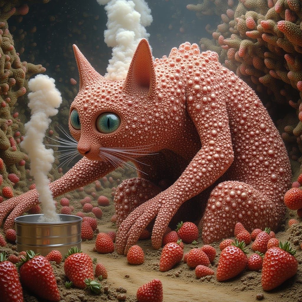 Strawberry Garden in Outer Space: Dreamlike AI Art