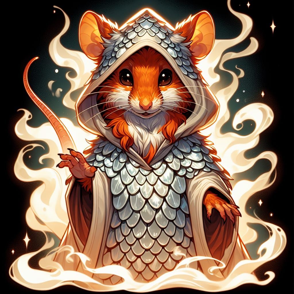 Mystical Mousefolk in Steam-Emitting Scale Cloak