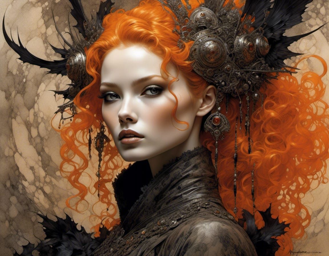 Detailed Supermodel Portrait in Muted Colors