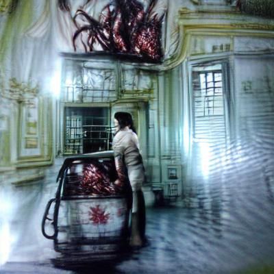 Gothic Horror Scene with Supernatural Elements