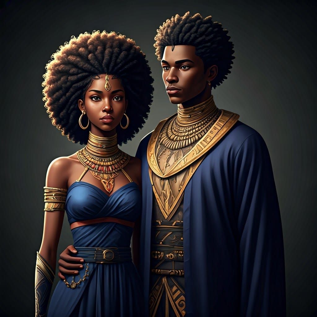 Romantic Couple in Anime Style