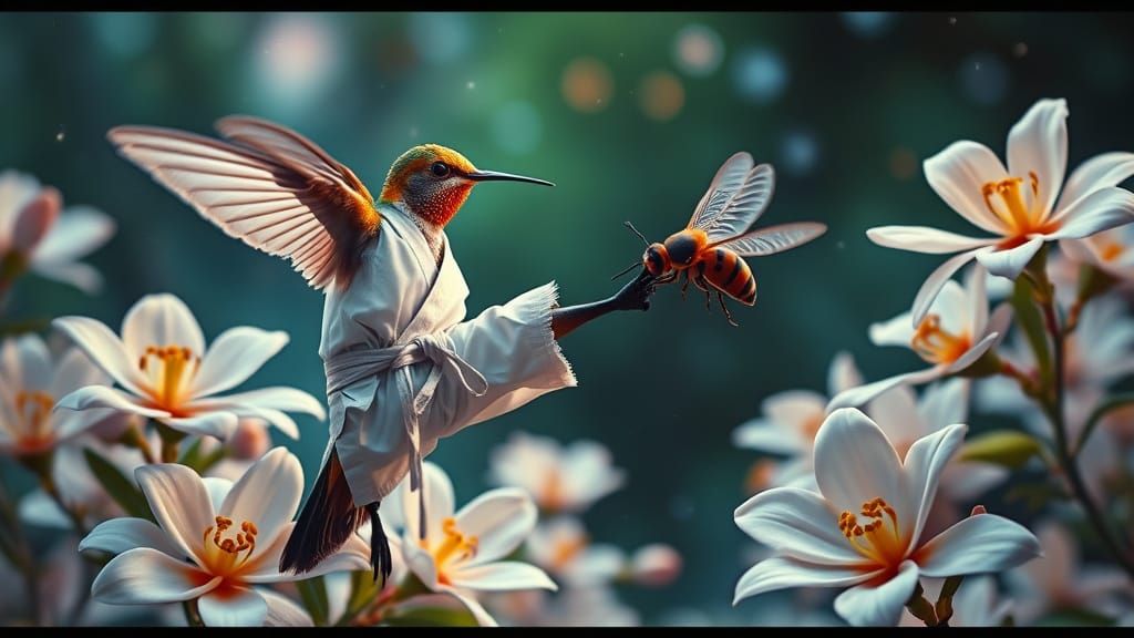 Hummingbird Karate Master in Cosmic Battle