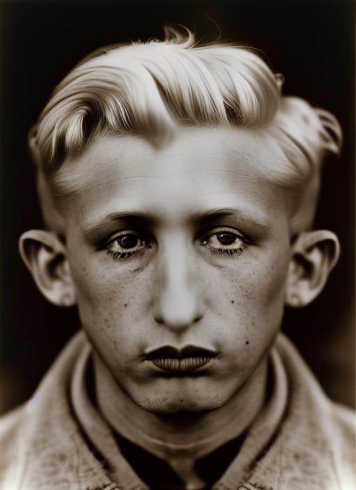 Portrait of blond german man by diane arbus