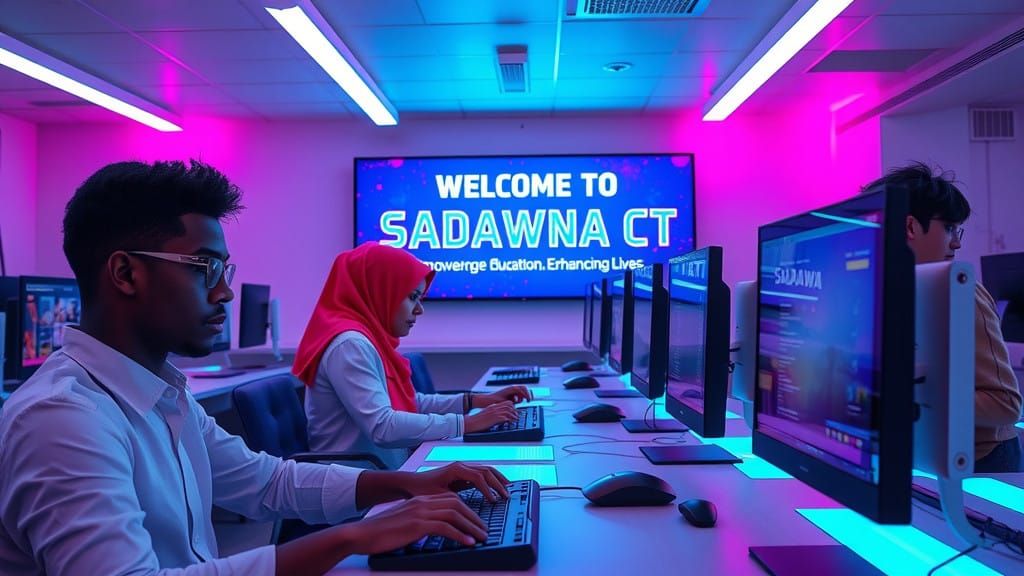 Futuristic Computer Lab in Soft, Ethereal Light