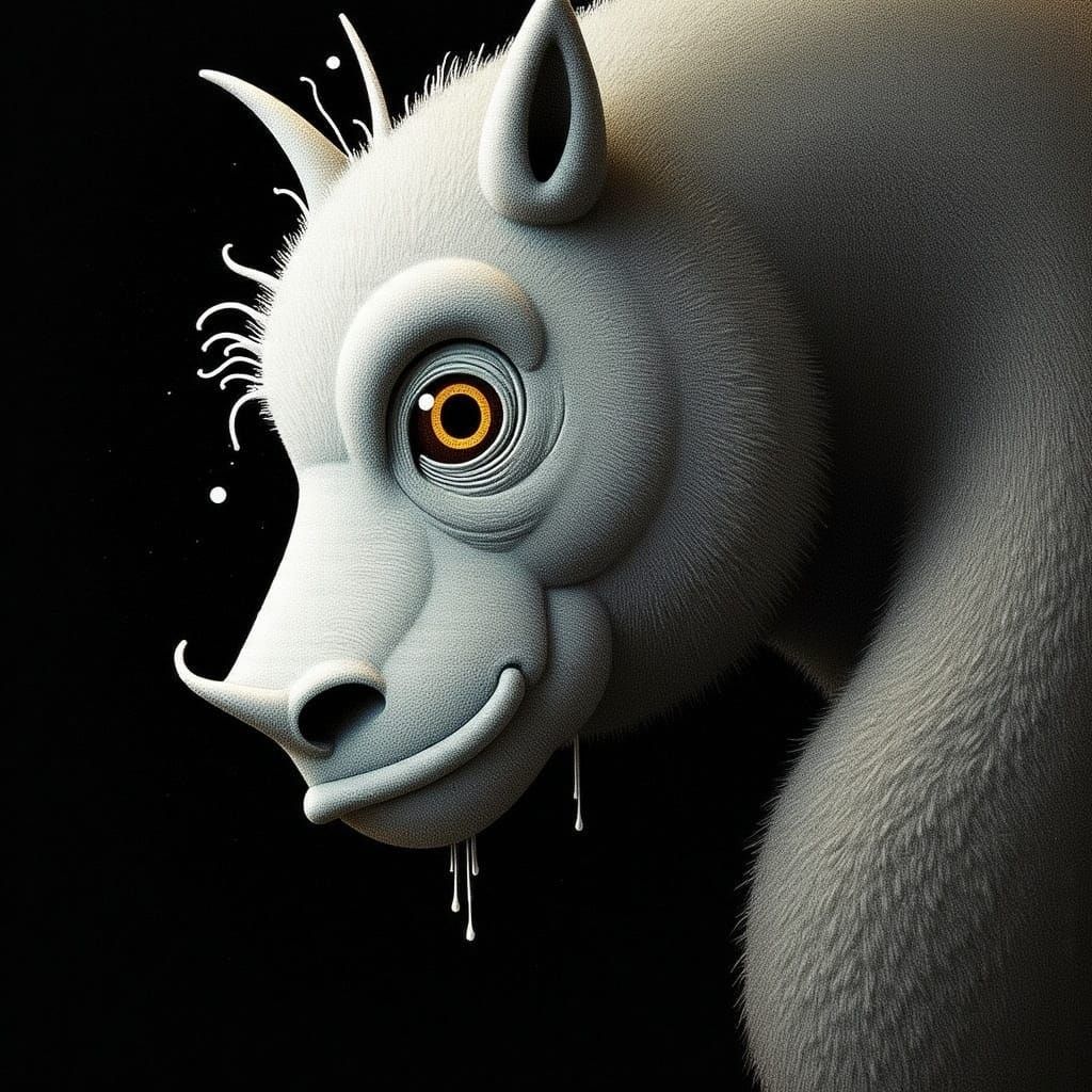 Beast-Man Portrait with Contrasting Eyes