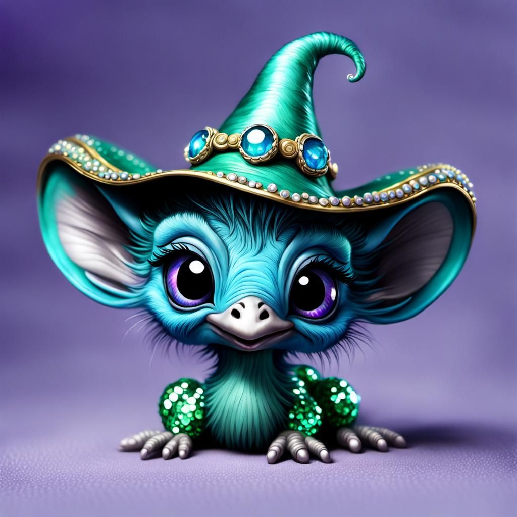 Hyperdetailed Newborn Emu-Troll Hybrid Portrait