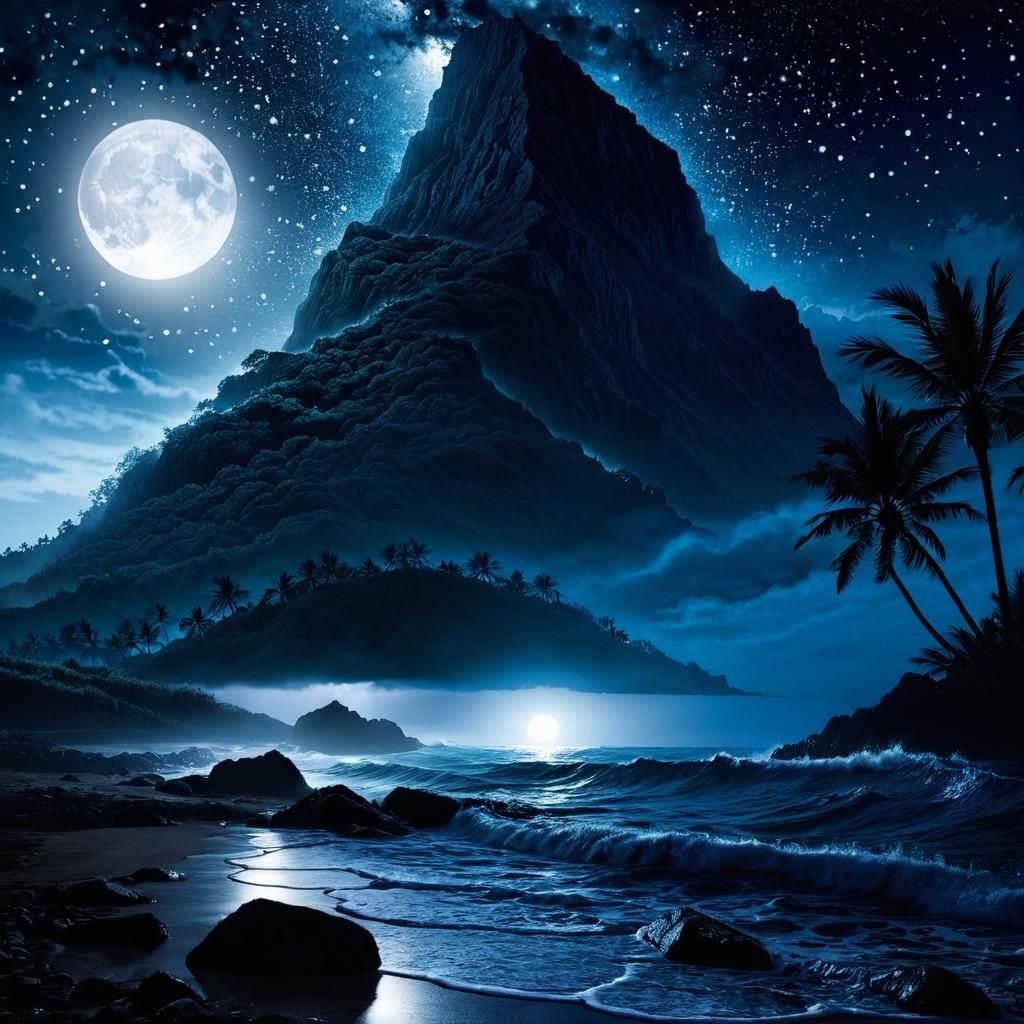 Surreal Day and Night Landscape
