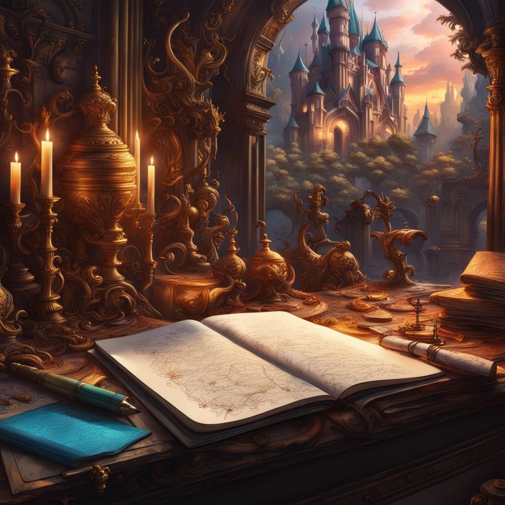 Illuminated Journal Page in Medieval Style