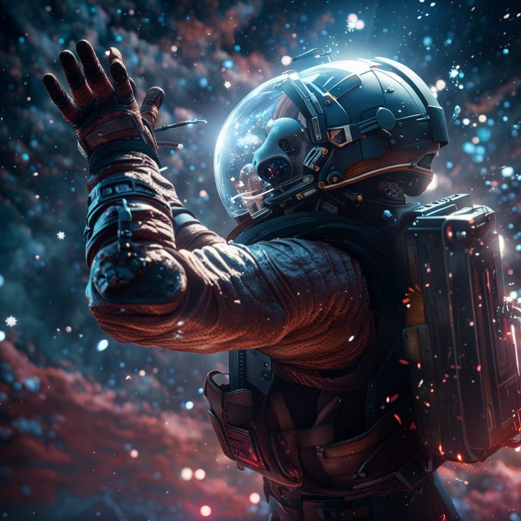 Sci-Fi Soldier Thrown Into Space: Detailed Matte Painting