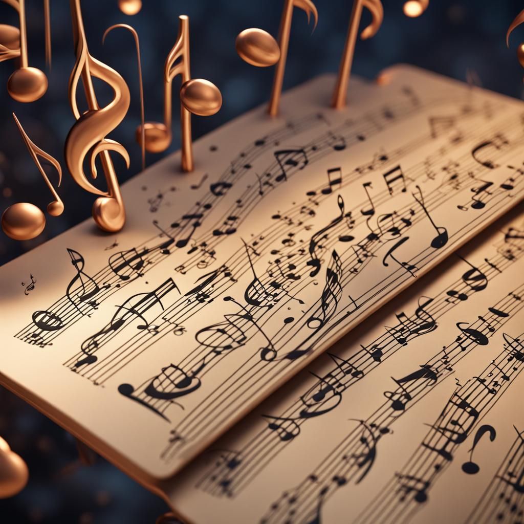 Fantastical Music Notes in Detailed Matte Painting