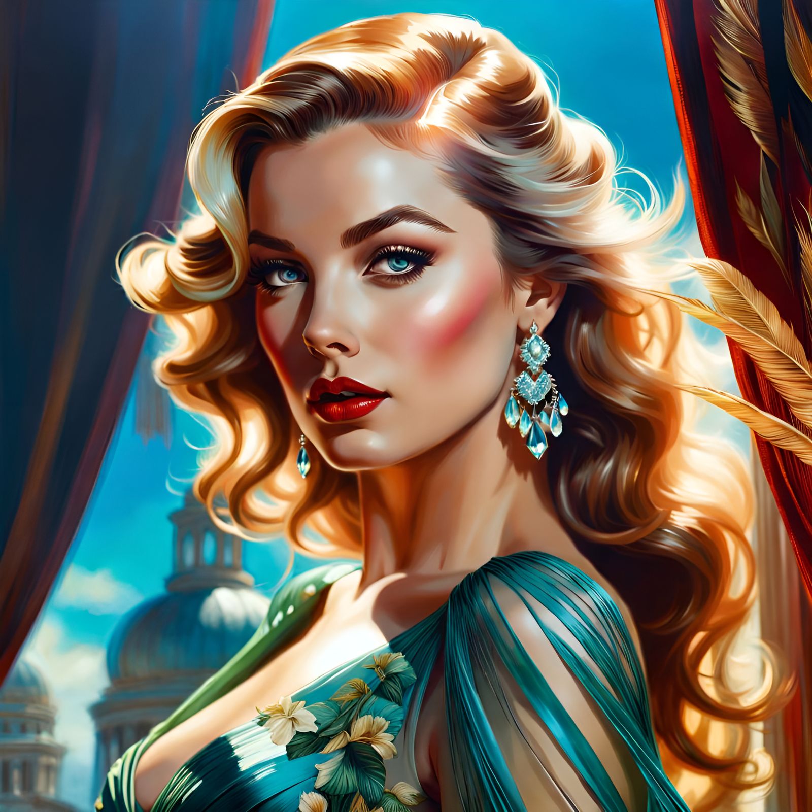 Portrait of a Beautiful Woman in Classic Style