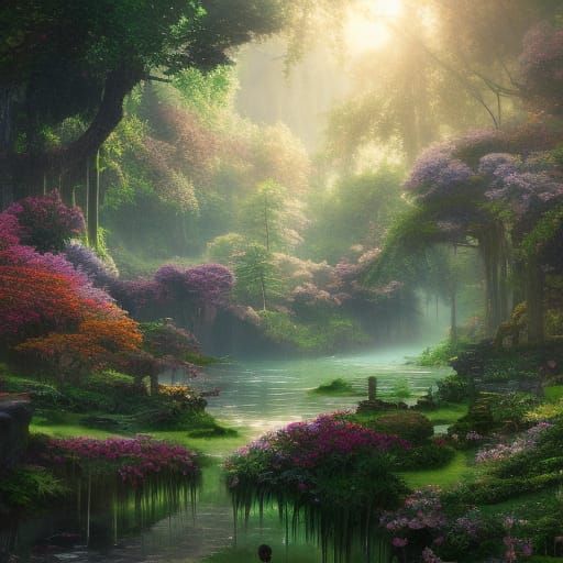 Picturesque Country Lane in Romantic Style