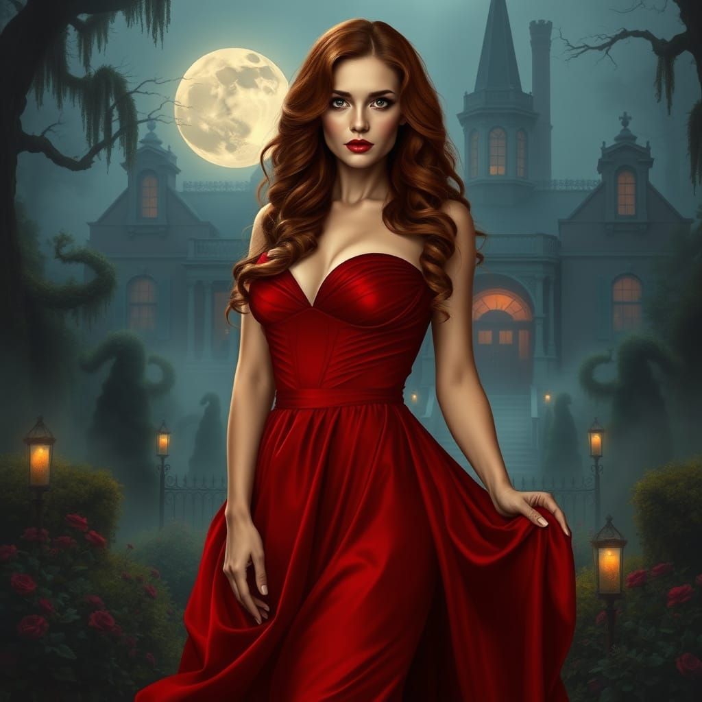Ethereal Beauty in a Haunting Moonlit Garden