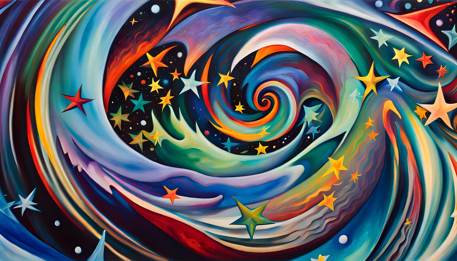 Iridescent Star Cluster Formation in Abstract Expressionism